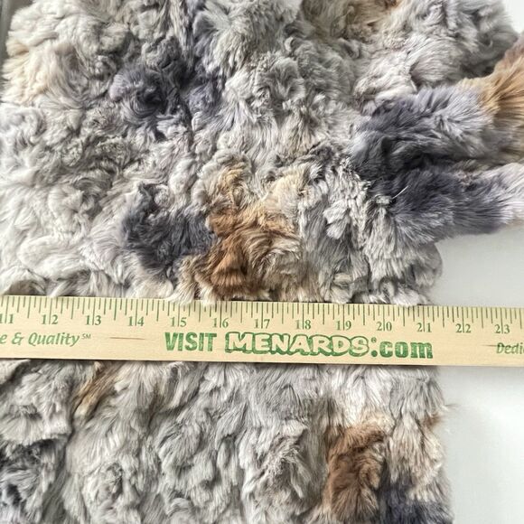 Faux Fur Coat Size M Joh Hook Closure Faux Fur Lilac Gray Cream Brown Fuzzy - Picture 11 of 16